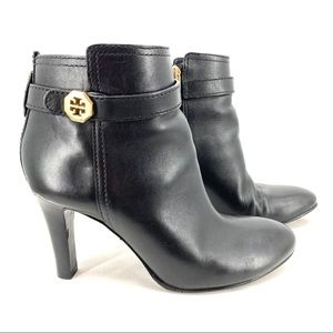 Tory Burch Bristol Black Leather Heeled Booties